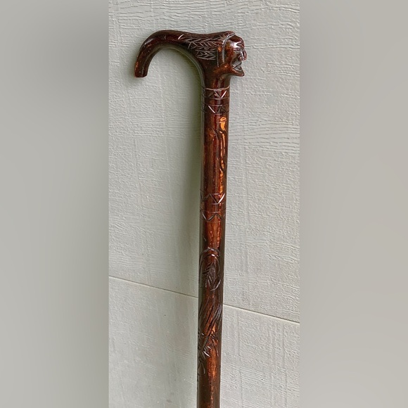 Early 20th Century Antique Hand Carved Native American Indian Folk Art Cane - Picture 4 of 16